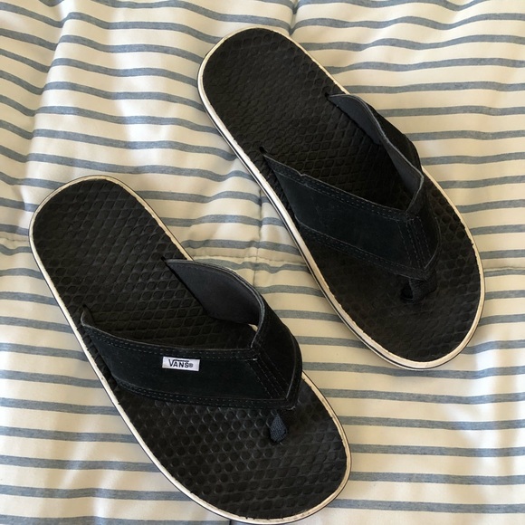 black vans flip flops